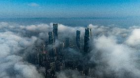 High-rise Buildings Loom in the ASEAN Business District in Nanning