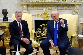 Donald Trump Meets With Mark Carney - DC