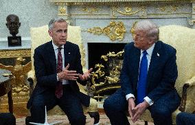 Donald Trump Meets With Mark Carney - DC