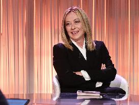 Giorgia Meloni At Cinque Minuti TV Show - Rome