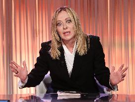 Giorgia Meloni At Cinque Minuti TV Show - Rome