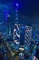 Huangpu River Skyscrapers Night View