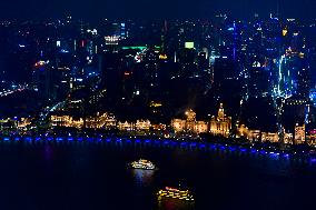 Huangpu River Skyscrapers Night View
