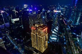 Huangpu River Skyscrapers Night View