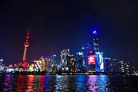 Huangpu River Skyscrapers Night View
