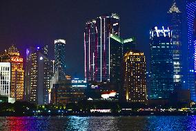 Huangpu River Skyscrapers Night View