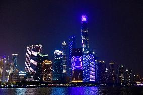 Huangpu River Skyscrapers Night View