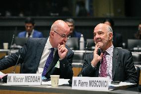 Pierre Moscovici hearing before the Finance and Cultural Affairs and Education Committees in Paris FA