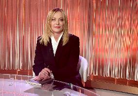Giorgia Meloni Guest on The Programme "Cinque Minuti" - Rome