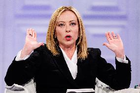 Giorgia Meloni Guest on The Programme "Cinque Minuti" - Rome