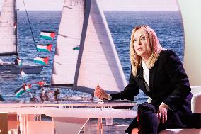 Giorgia Meloni Guest on The Programme "Cinque Minuti" - Rome