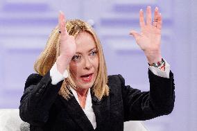 Giorgia Meloni Guest on The Programme "Cinque Minuti" - Rome