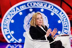 Giorgia Meloni Guest on The Programme "Cinque Minuti" - Rome