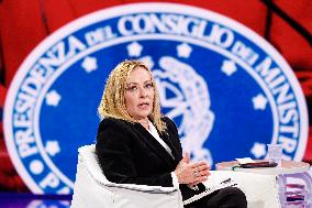 Giorgia Meloni Guest on The Programme "Cinque Minuti" - Rome