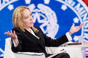Giorgia Meloni Guest on The Programme "Cinque Minuti" - Rome