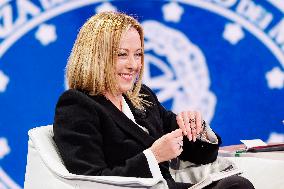 Giorgia Meloni Guest on The Programme "Cinque Minuti" - Rome