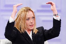 Giorgia Meloni Guest on The Programme "Cinque Minuti" - Rome
