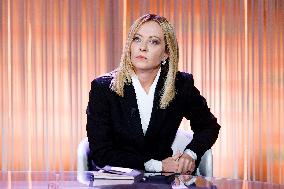 Giorgia Meloni Guest on The Programme "Cinque Minuti" - Rome