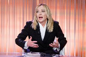 Giorgia Meloni Guest on The Programme "Cinque Minuti" - Rome