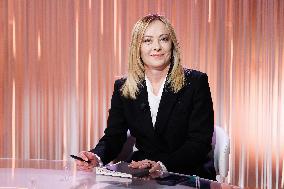 Giorgia Meloni Guest on The Programme "Cinque Minuti" - Rome