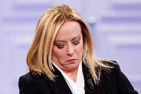 Giorgia Meloni Guest on The Programme "Cinque Minuti" - Rome
