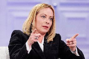 Giorgia Meloni Guest on The Programme "Cinque Minuti" - Rome