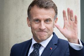 Emmanuel Macron and Brigitte Macron meet with Crown Prince of the Kingdom of Jordan - Paris