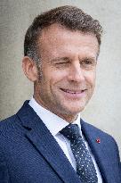 Emmanuel Macron and Brigitte Macron meet with Crown Prince of the Kingdom of Jordan - Paris