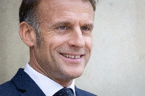 Emmanuel Macron and Brigitte Macron meet with Crown Prince of the Kingdom of Jordan - Paris