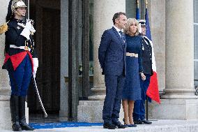 Emmanuel Macron and Brigitte Macron meet with Crown Prince of the Kingdom of Jordan - Paris