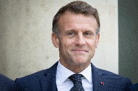 Emmanuel Macron and Brigitte Macron meet with Crown Prince of the Kingdom of Jordan - Paris