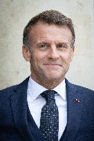 Emmanuel Macron and Brigitte Macron meet with Crown Prince of the Kingdom of Jordan - Paris