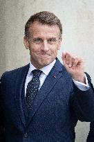 Emmanuel Macron and Brigitte Macron meet with Crown Prince of the Kingdom of Jordan - Paris