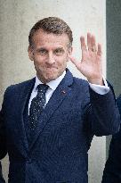 Emmanuel Macron and Brigitte Macron meet with Crown Prince of the Kingdom of Jordan - Paris