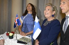 Islannin presidenttipari valtiovierailulla Suomessa