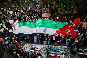 Pro-Palestine Demonstrations on the Two-year Israel Attack by Hamas
