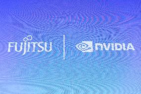 Fujitsu and NVIDIA signs and logos