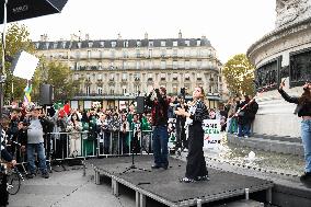 Rima Hassan At Global Sumud Flotilla Celebration - Paris