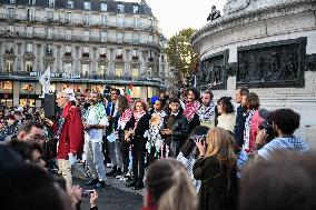 Rima Hassan At Global Sumud Flotilla Celebration - Paris