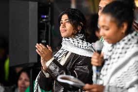 Rima Hassan At Global Sumud Flotilla Celebration - Paris