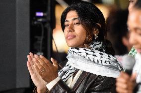 Rima Hassan At Global Sumud Flotilla Celebration - Paris