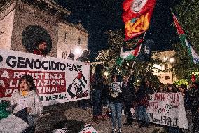 Protests Erupt In Perugia Over Blocked Flotilla - Italy