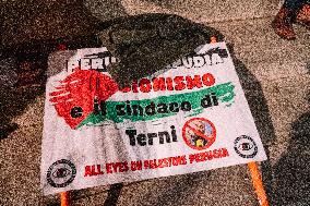 Protests Erupt In Perugia Over Blocked Flotilla - Italy