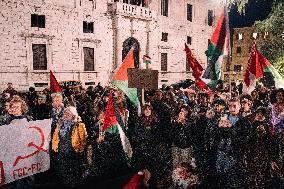 Protests Erupt In Perugia Over Blocked Flotilla - Italy