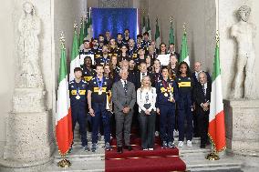 Giorgia Meloni Meets Volleyball Champions - Rome