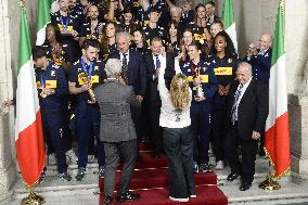 Giorgia Meloni Meets Volleyball Champions - Rome
