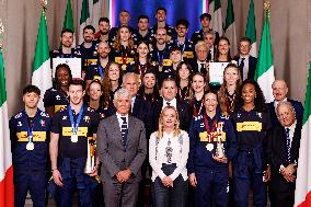Giorgia Meloni Meets Volleyball Champions - Rome