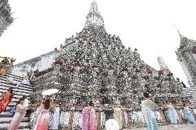 Tourists in Thai Traditional Costumes - Bangkok