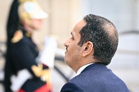 Mohammed bin Abdulrahman bin Jassim Al-Thani arrives at the Elysee Palace FA