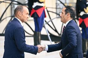 Mohammed bin Abdulrahman bin Jassim Al-Thani arrives at the Elysee Palace FA